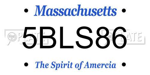 5BLS86 Massachusetts License Plate