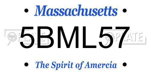 5BML57 Massachusetts License Plate