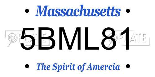 5BML81 Massachusetts License Plate