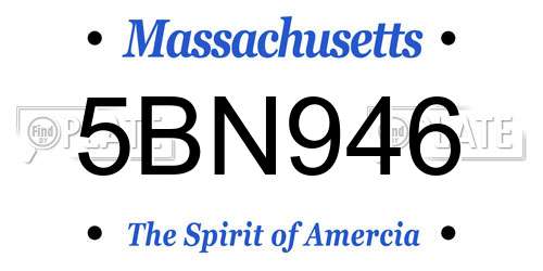 5BN946 Massachusetts License Plate