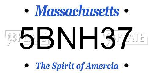 5BNH37 Massachusetts License Plate