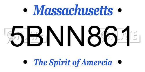 5BNN861 Massachusetts License Plate