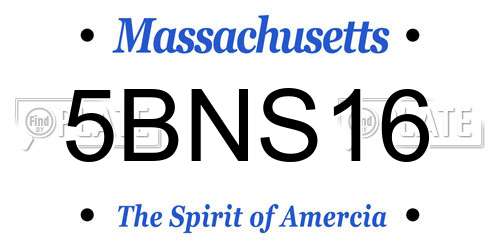 5BNS16 Massachusetts License Plate
