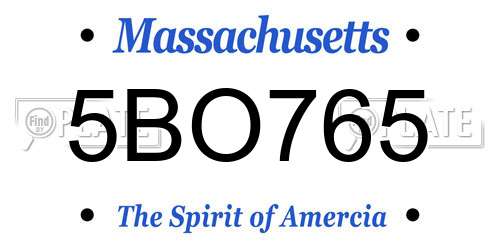5BO765 Massachusetts License Plate