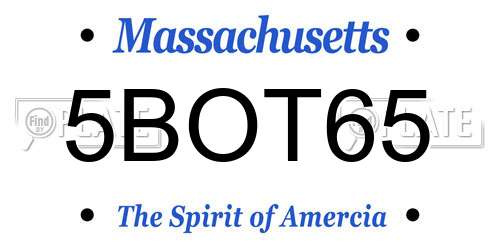 5BOT65 Massachusetts License Plate