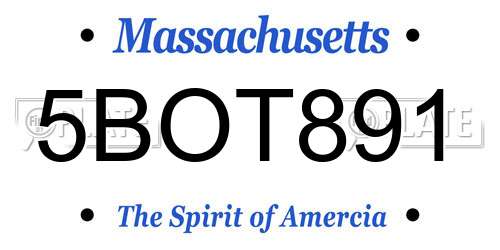 5BOT891 Massachusetts License Plate
