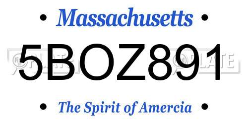 5BOZ891 Massachusetts License Plate