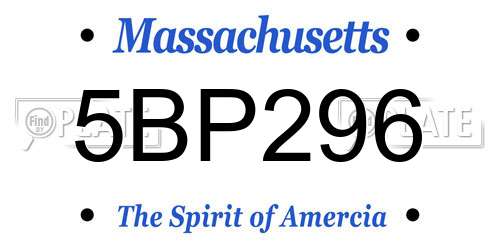 5BP296 Massachusetts License Plate