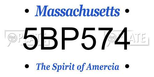5BP574 Massachusetts License Plate