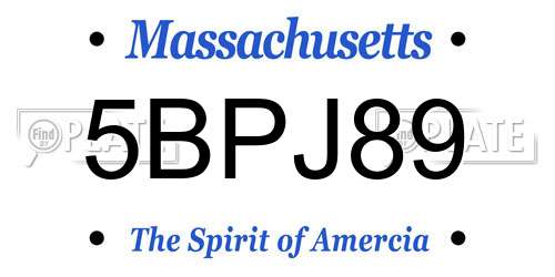 5BPJ89 Massachusetts License Plate
