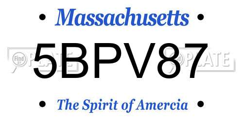 5BPV87 Massachusetts License Plate