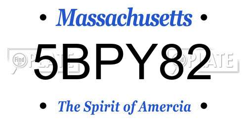 5BPY82 Massachusetts License Plate