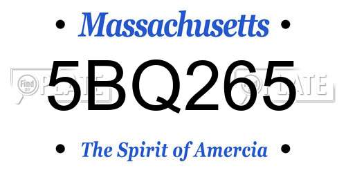 5BQ265 Massachusetts License Plate