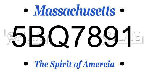5BQ7891 Massachusetts License Plate