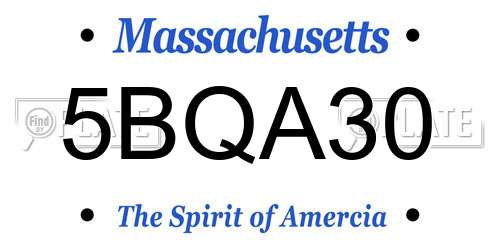 5BQA30 Massachusetts License Plate