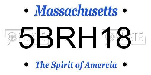 5BRH18 Massachusetts License Plate