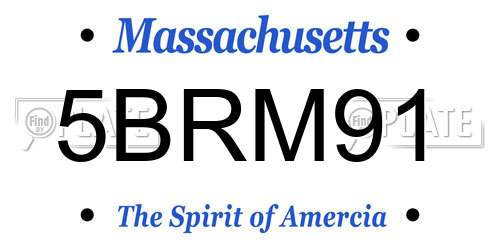 5BRM91 Massachusetts License Plate