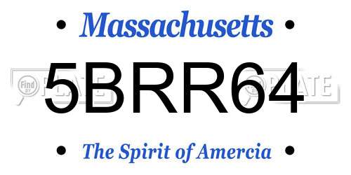 5BRR64 Massachusetts License Plate