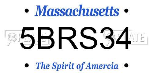 5BRS34 Massachusetts License Plate