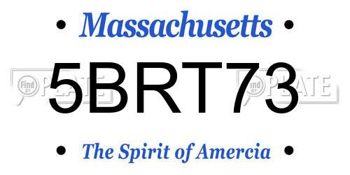 5BRT73 Massachusetts License Plate