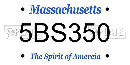 5BS350 Massachusetts License Plate
