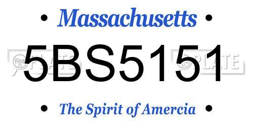 5BS5151 Massachusetts License Plate