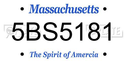 5BS5181 Massachusetts License Plate