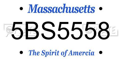 5BS5558 Massachusetts License Plate