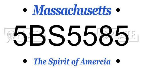 5BS5585 Massachusetts License Plate