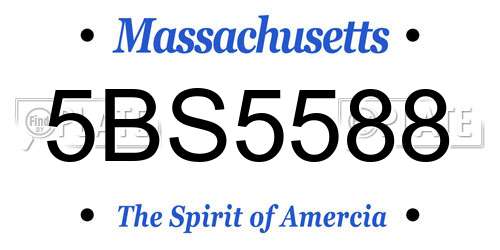 5BS5588 Massachusetts License Plate