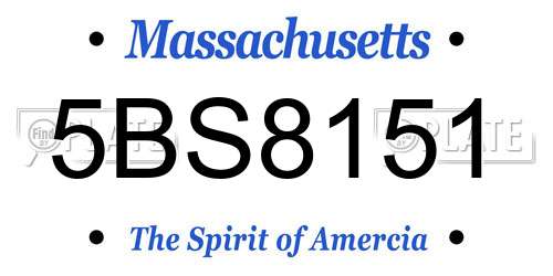 5BS8151 Massachusetts License Plate
