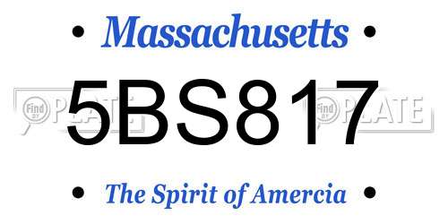 5BS817 Massachusetts License Plate