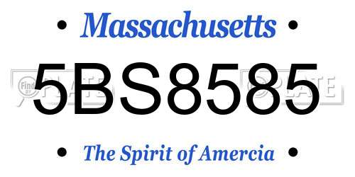 5BS8585 Massachusetts License Plate