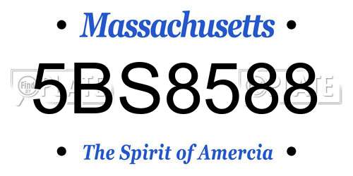 5BS8588 Massachusetts License Plate
