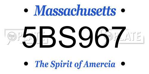 5BS967 Massachusetts License Plate