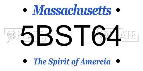 5BST64 Massachusetts License Plate