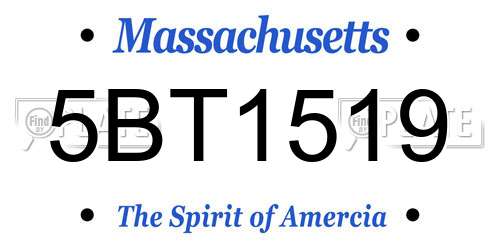 5BT1519 Massachusetts License Plate