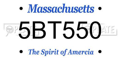 5BT550 Massachusetts License Plate
