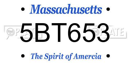 5BT653 Massachusetts License Plate