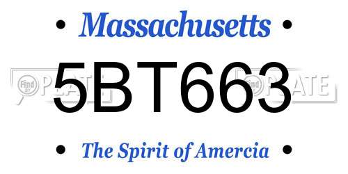 5BT663 Massachusetts License Plate
