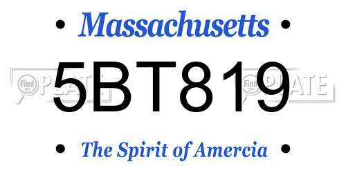 5BT819 Massachusetts License Plate
