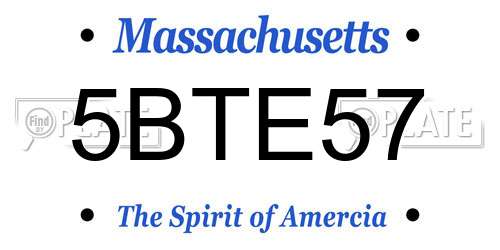 5BTE57 Massachusetts License Plate