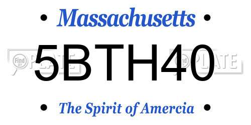5BTH40 Massachusetts License Plate