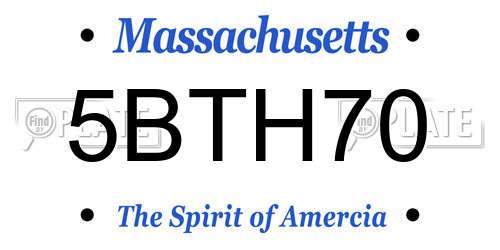 5BTH70 Massachusetts License Plate