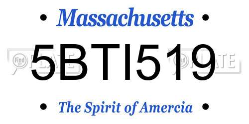5BTI519 Massachusetts License Plate