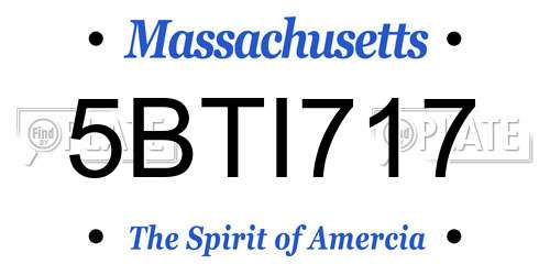 5BTI717 Massachusetts License Plate