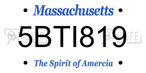 5BTI819 Massachusetts License Plate
