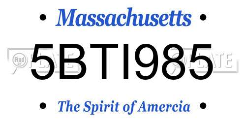 5BTI985 Massachusetts License Plate