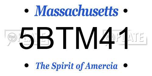 5BTM41 Massachusetts License Plate