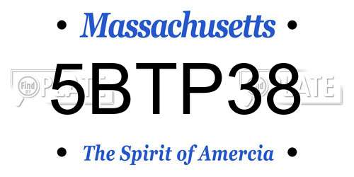 5BTP38 Massachusetts License Plate